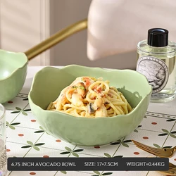 OSBORN Nordic Simple Ceramic Irregular shaped Tableware Noodles Rice Salad Soup Ceramic Bowl
