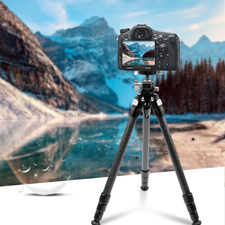 DM425C+LH30 Carbon Fiber Aluminum Alloy Extendable photographic Camera Vlog flexible tripod dslr camera