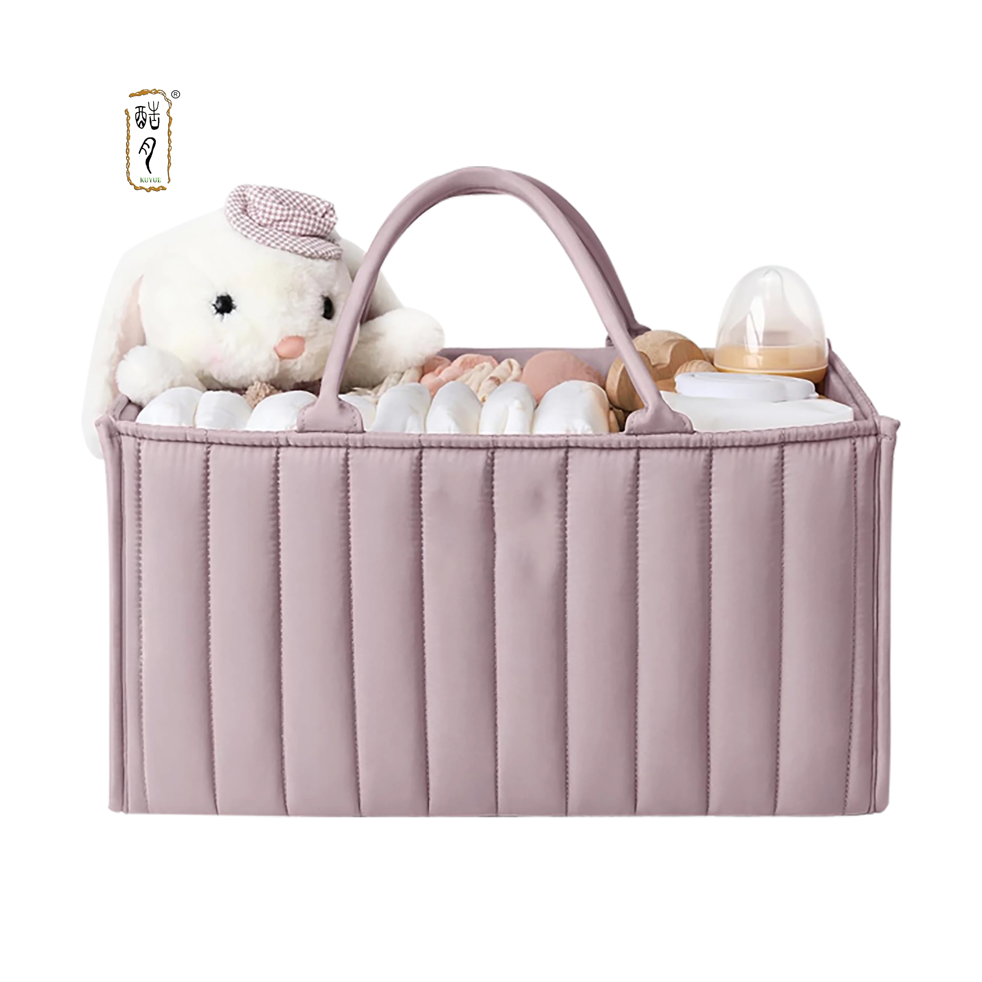 KUYUE Baby Diaper Caddy Basket, Baby Shower Caddy for Newborn Boys or Girls, for Newborn Baby and Baby Must Haves Essentials