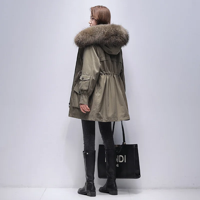 Overcomes female Rex rabbit hair lining winter new fur coat female removable