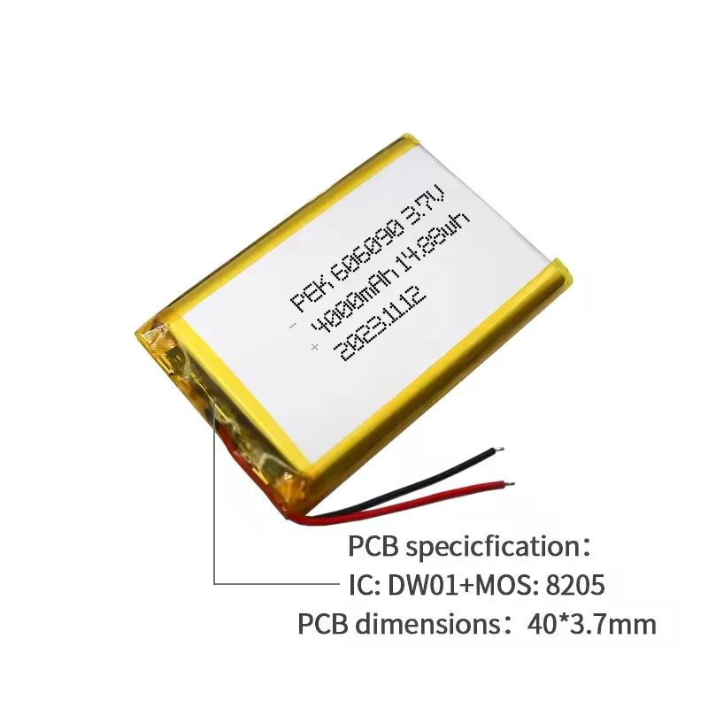 Lithium Ion polymer Battery Lipo battery PEK606090 3.7V 4000mAh Long-lasting Power Safety Protection Mini Printer Battery