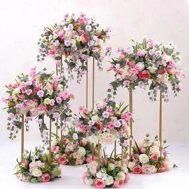 Factory Direct Rectangle Table Centerpiece Frame Flower Stand For Party Wedding Decoration
