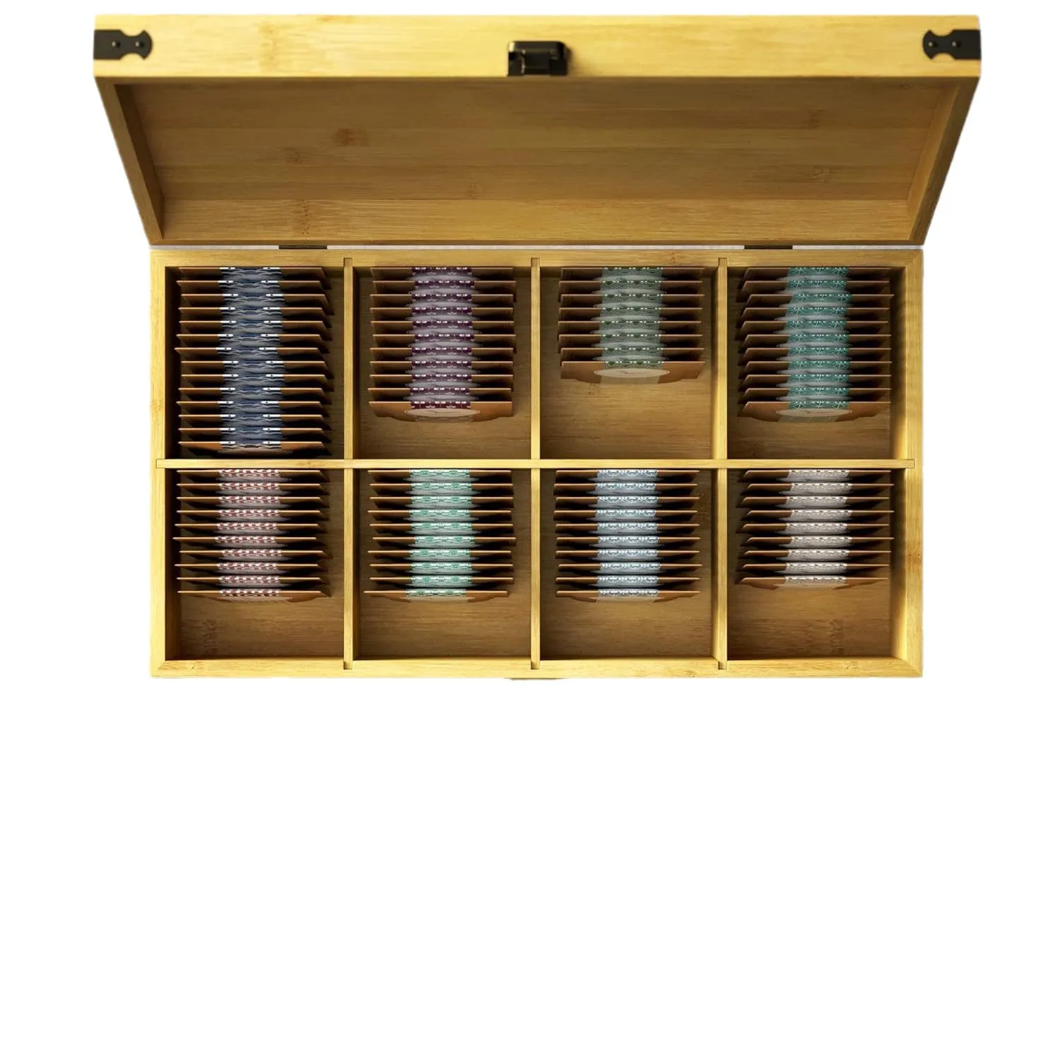 Choice Fun Wooden tea storage box with lid and dust-proof belt divided tea storage box desk tea bag organizer