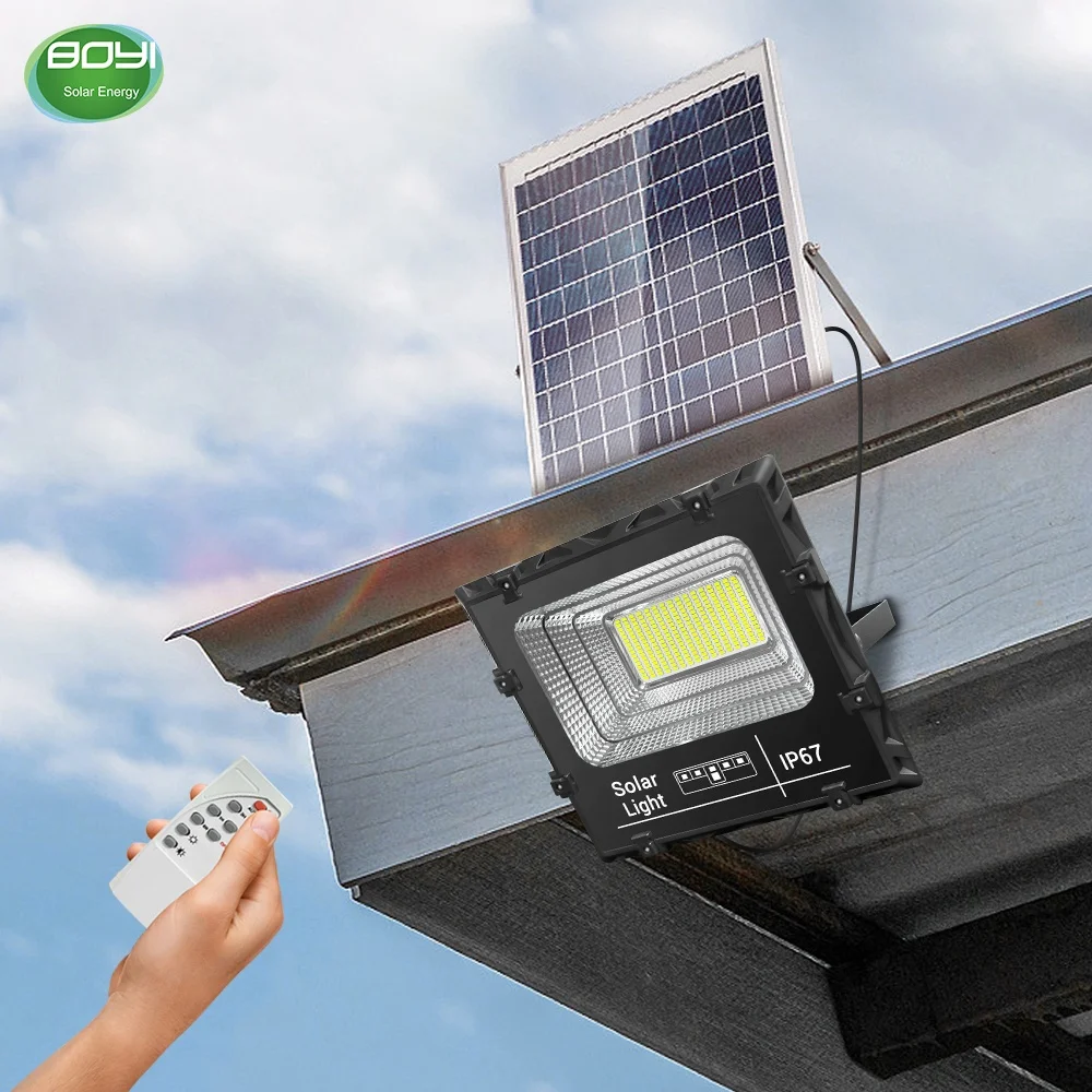 ODM 100w 200w 300w 400w 500w 800w ip67 focus led solar flood light with remote control