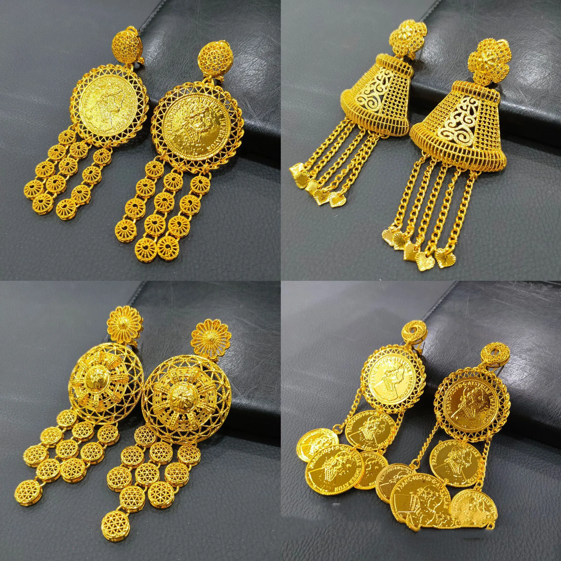 Gold Plating bride wedding long earrings style wedding jewelry copper tassel pendant earrings wholesale