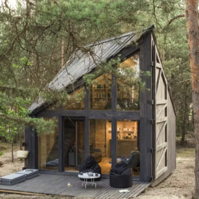 Modern 1 Bedroom Small Prefabricated House 35 Sqm Modular SIPs Panels Factory Price Ready Ship Home B&B Log Cabin