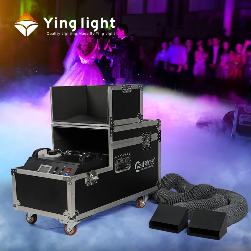 4000w Low Lying Fog Machine Water Base Remote Control Double Port Smoke Machine Stage Equipment With Flight Case