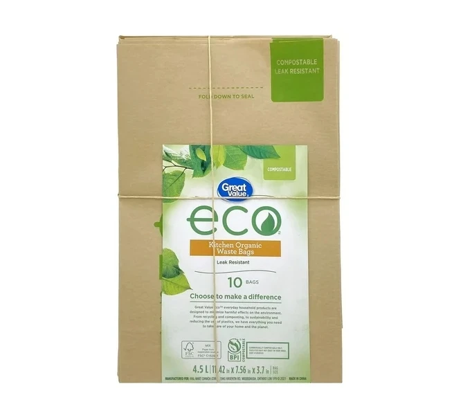 PLA degradable brown kraft paper bag kitchen food waste bags