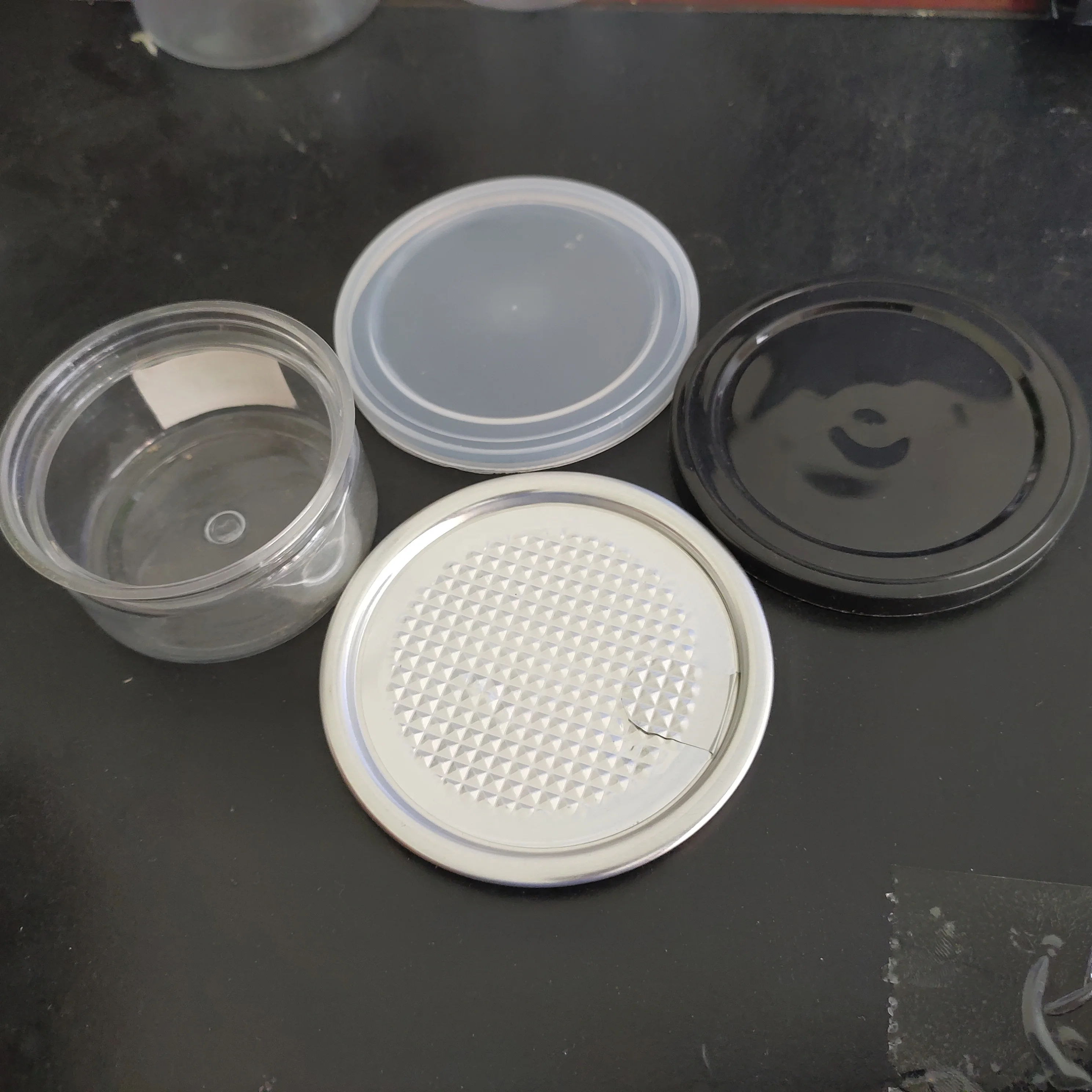 
65mm*33mm dried flower tea container smell proof see through PET plastic easy open end pull ring lids seal tin cans 