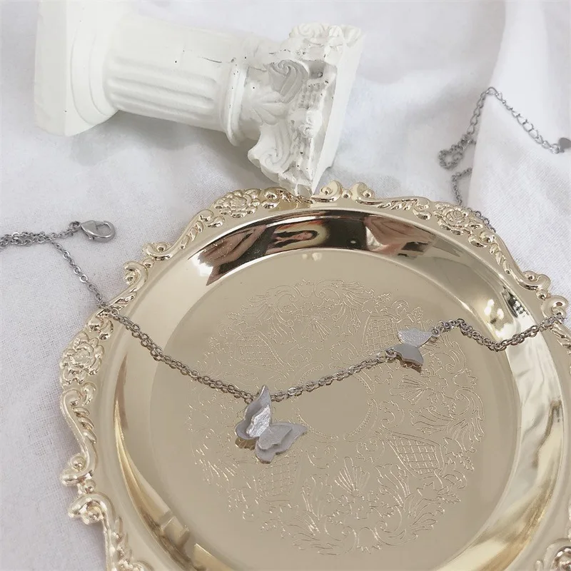Charming Boho Butterfly Choker Necklace Chain Silver Pendant Necklaces Fashion Jewelry