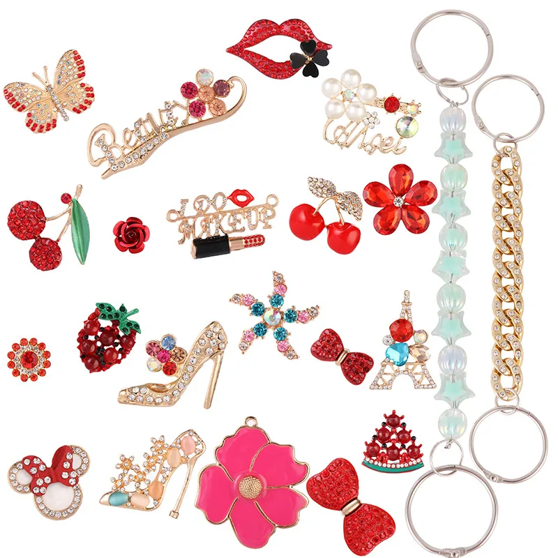 2023 DIY Hot sale high-class metal with diamonds croc shoe charms decoration accessories for acrylic diamond flat back charms