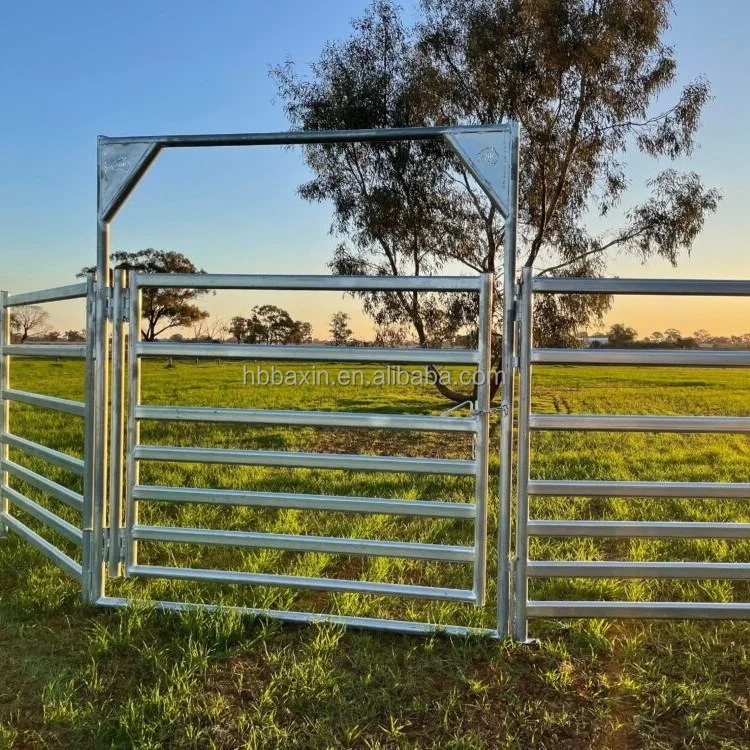 Good Quality Customized Galvanized/PVC Coated 6 Rails Sheep Goat Cattle Cow Horse Panels Paddock Fence