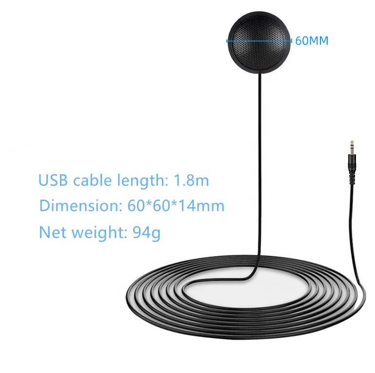 Desktop Hotrain FX108 Portable USB 360 Voice Pickup Electric Condenser Microphone Speaker for Conference, Online teaching, court