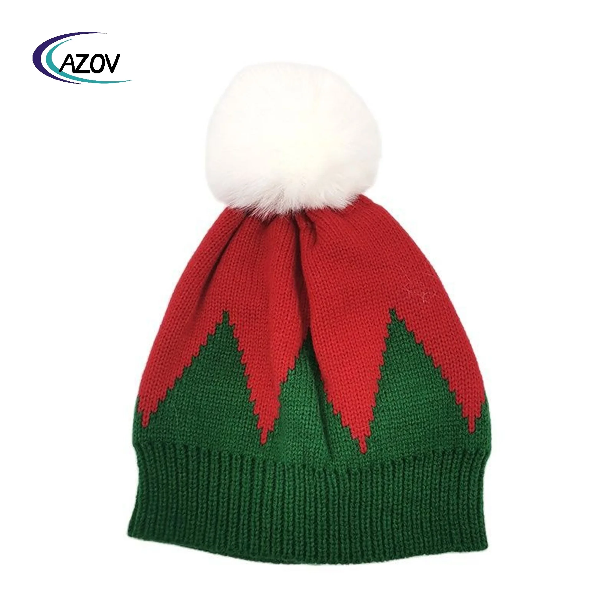 Christmas Parent-Child Model Knitted Hat Autumn Winter Warm Wool Hat Baby Boy Fur Ball Beanie Hat New Sleeve Cap