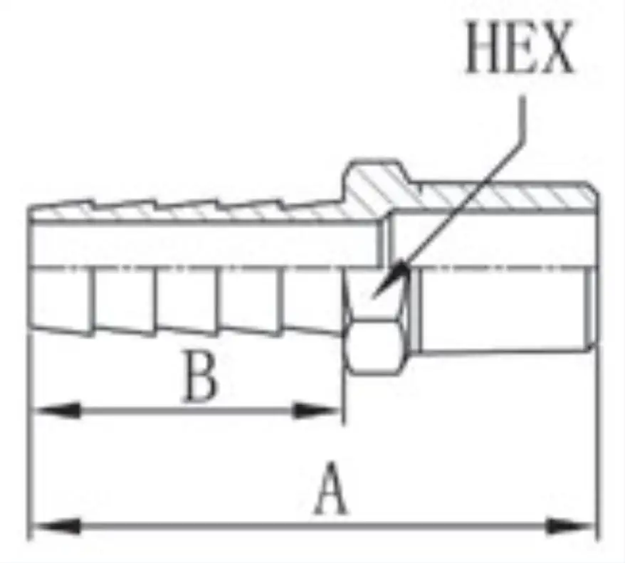 China Factory Pipe Fitting Water Meter Connector Rigid BSPT Hose Barb Adapter