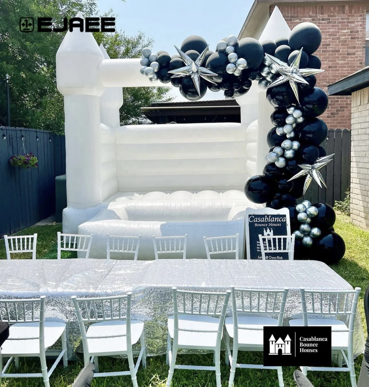 8*8 White Bouncy Castle Small Mini White Bounce House Pink Castle Jumper