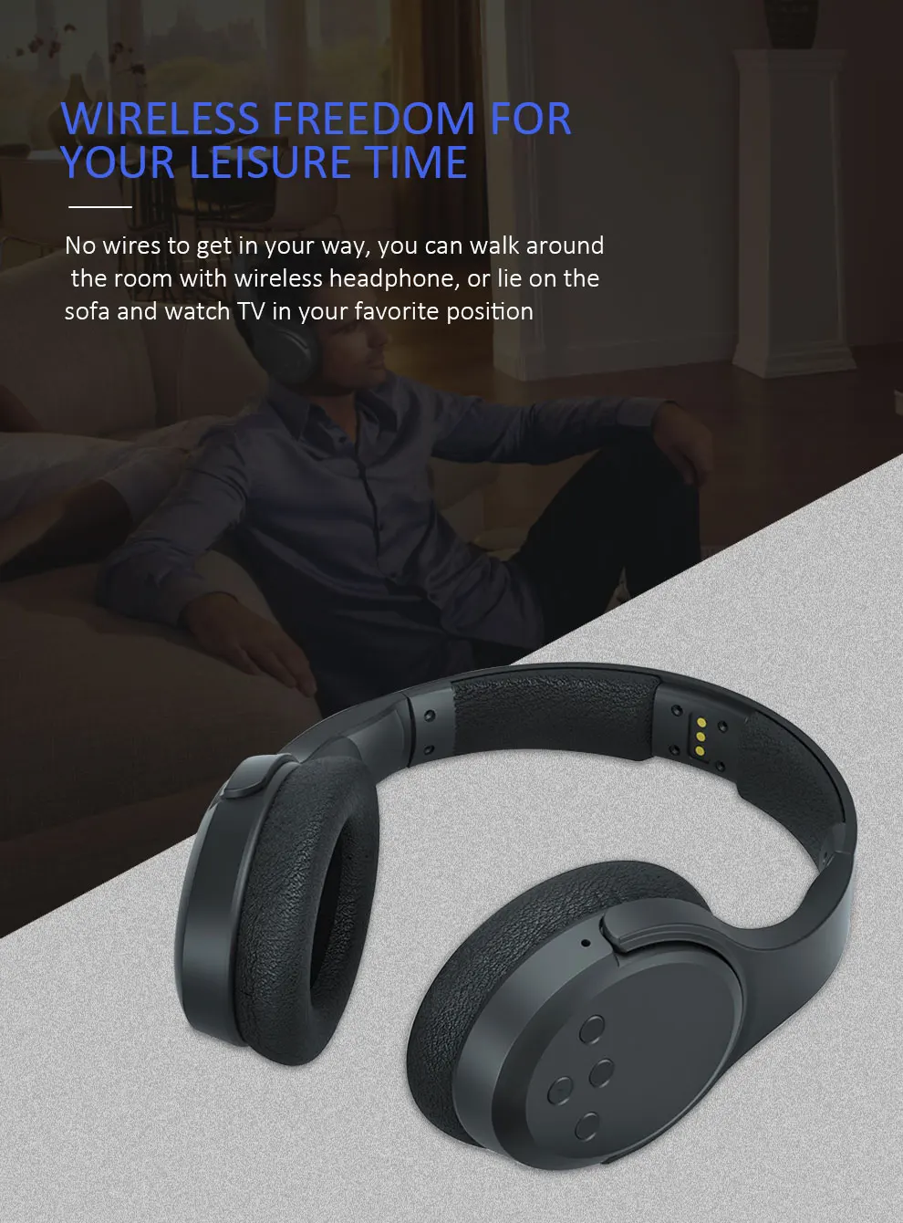 China Wholesale Digital Wireless TV Headphone Rechargeable For TV