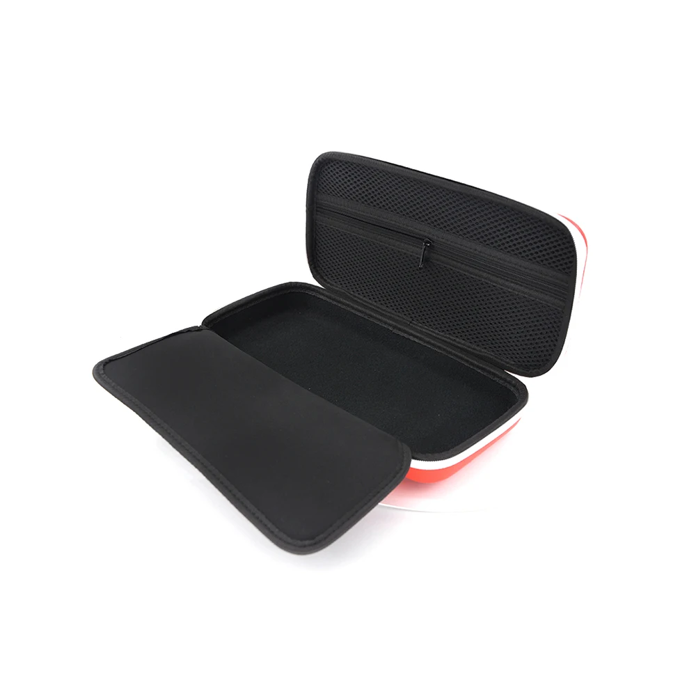 
Red Color PU Leather Large Size Switch EVA Bag White Zipper Closure Large Swtich Carry Bag 