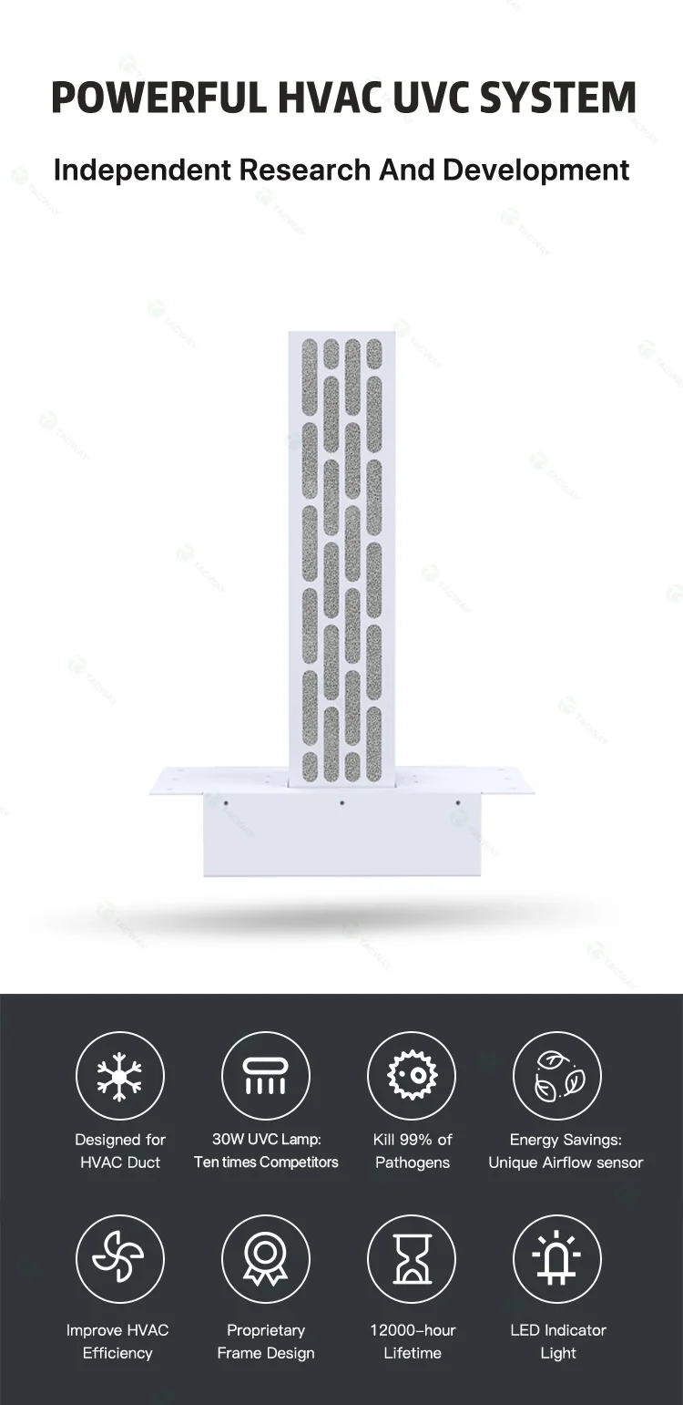 Factory Price Disinfection Germicidal uv sterilizer powerful uvc light disinfection lamp for Air Treatment with PCO