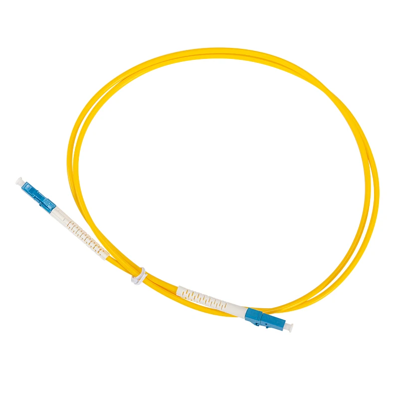 Flexible angle boot LC/UPC - LC/UPC Fibre Patch Cords SX SM LSZH with yellow color, OD2.0mm, 3m