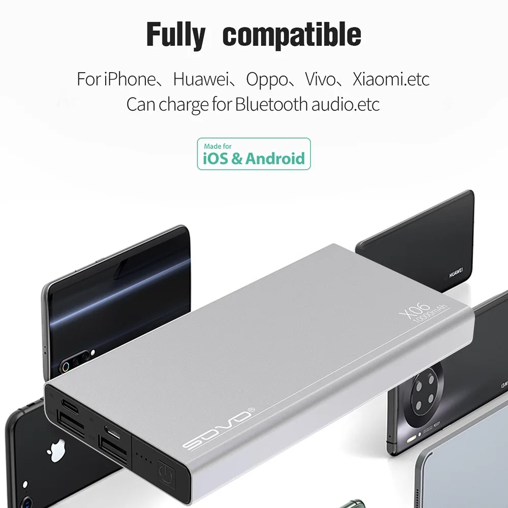 2021 newest technology consumer electronics 10000mah  power banks with dual way input