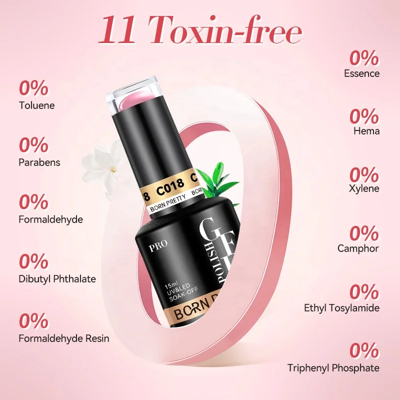 BORN PRETTY PRO Professional 15ml Color Glitter UV Nail Gel Polish Very Good Quality Odorless Semi Permanent Nails Gel Varnishes