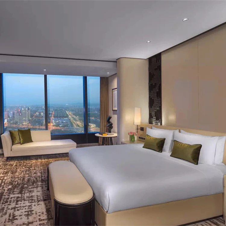 Modern Hotel Furniture and Apartment Room Design Hotel Bedroom Kit Manufacture Wood Finish Furniture Bedroom Set