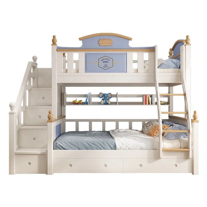 
Double Kid Bed Children Bunk Bed Kids in Foshan Bunk Bed with Stair Cabinet 