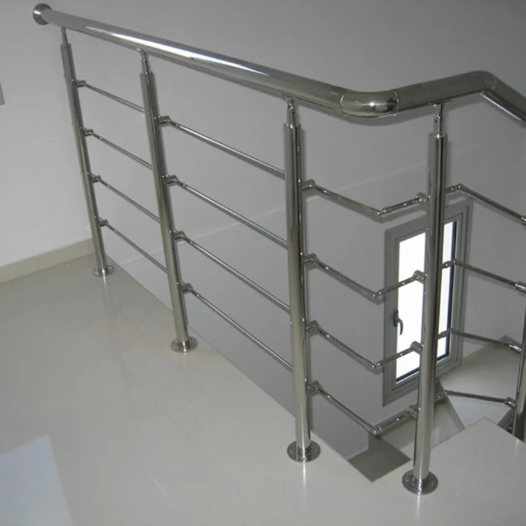 Modern custom design Indoor stair glass stainless steel railings price