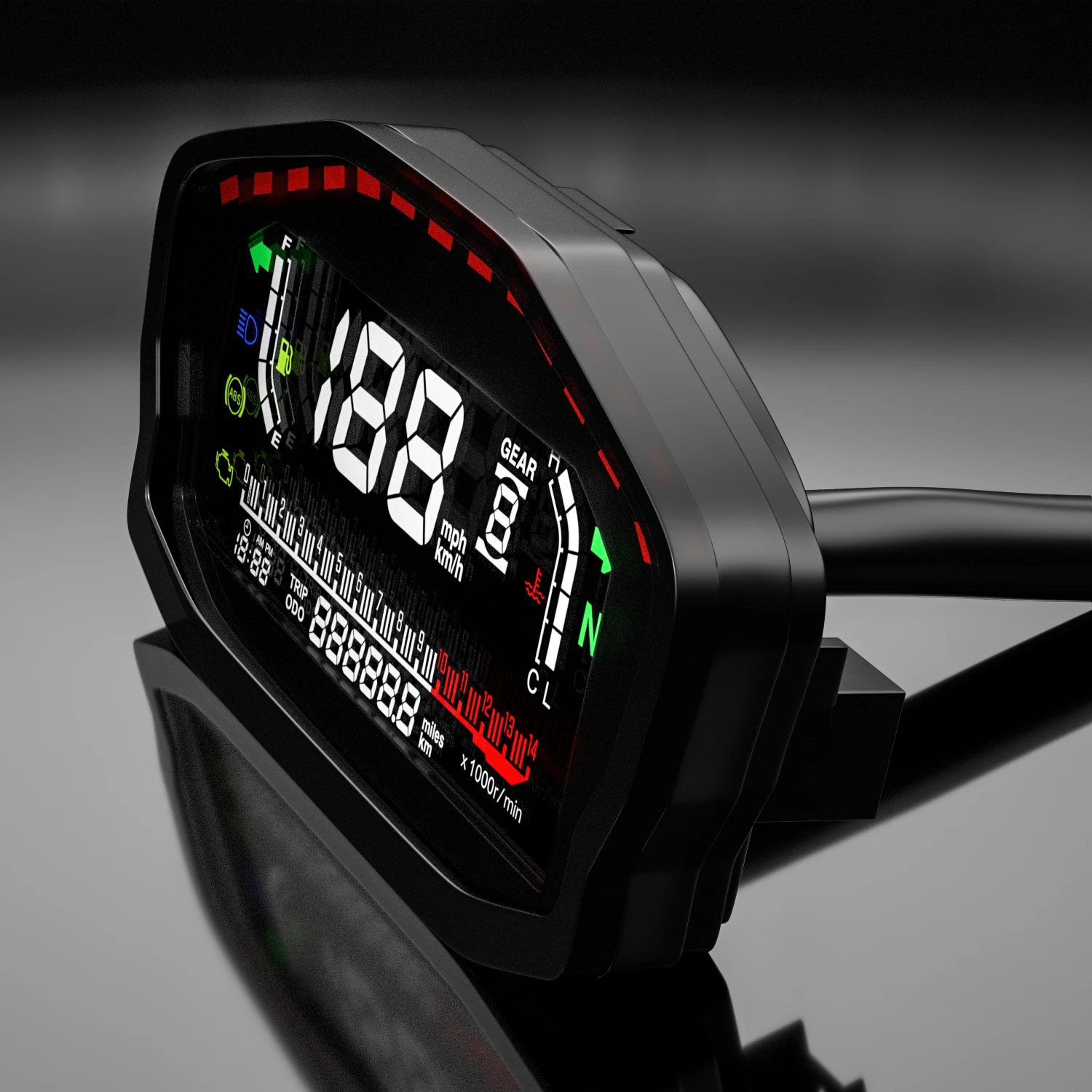 Universal Water Temperature Lcd Tachometer Speedometer Digital Meter For Motorcycle