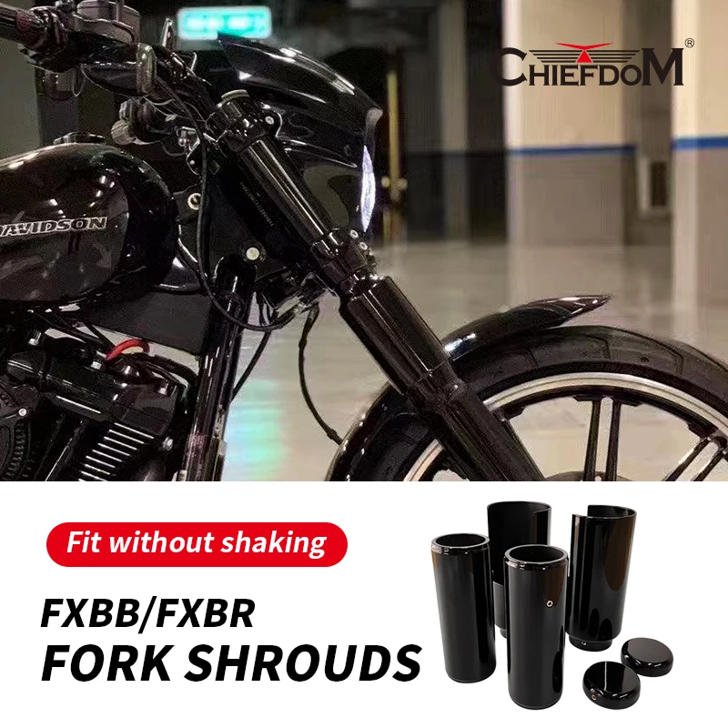 
Harley Motorcycle Steel Front Fork Cover Black for Harley FXBB/FXBR Accessories 