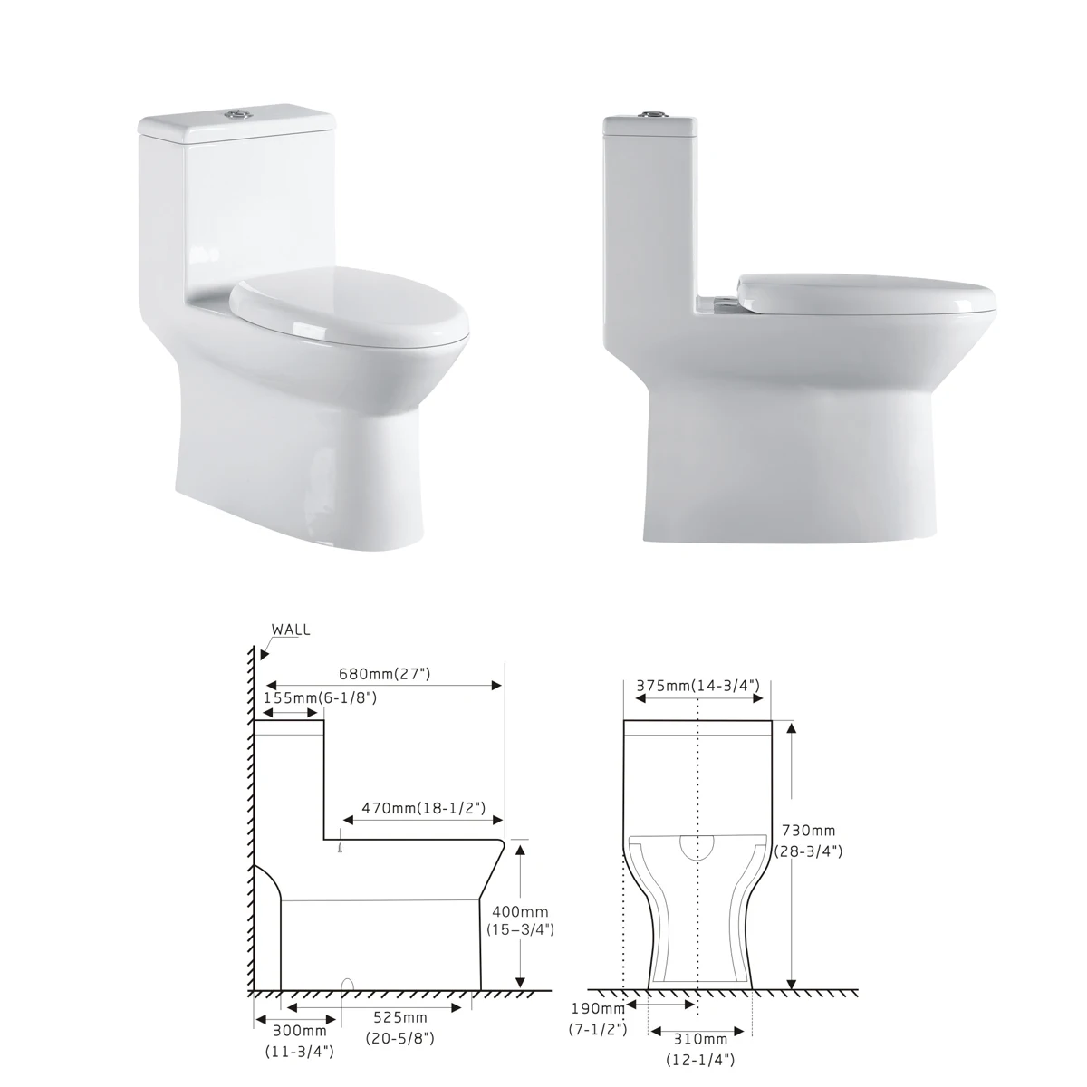 Wholesale siphonic modern style south american siphonic s-trap floor mounted cheap price one piece toilet TO-1202 in stock