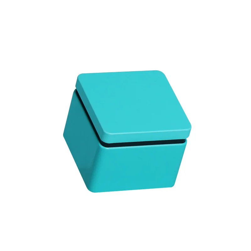 New colorful rectangle coffee tin can modern black tea tin box 4 x 3 inch custom square metal airtight tea tin for tea