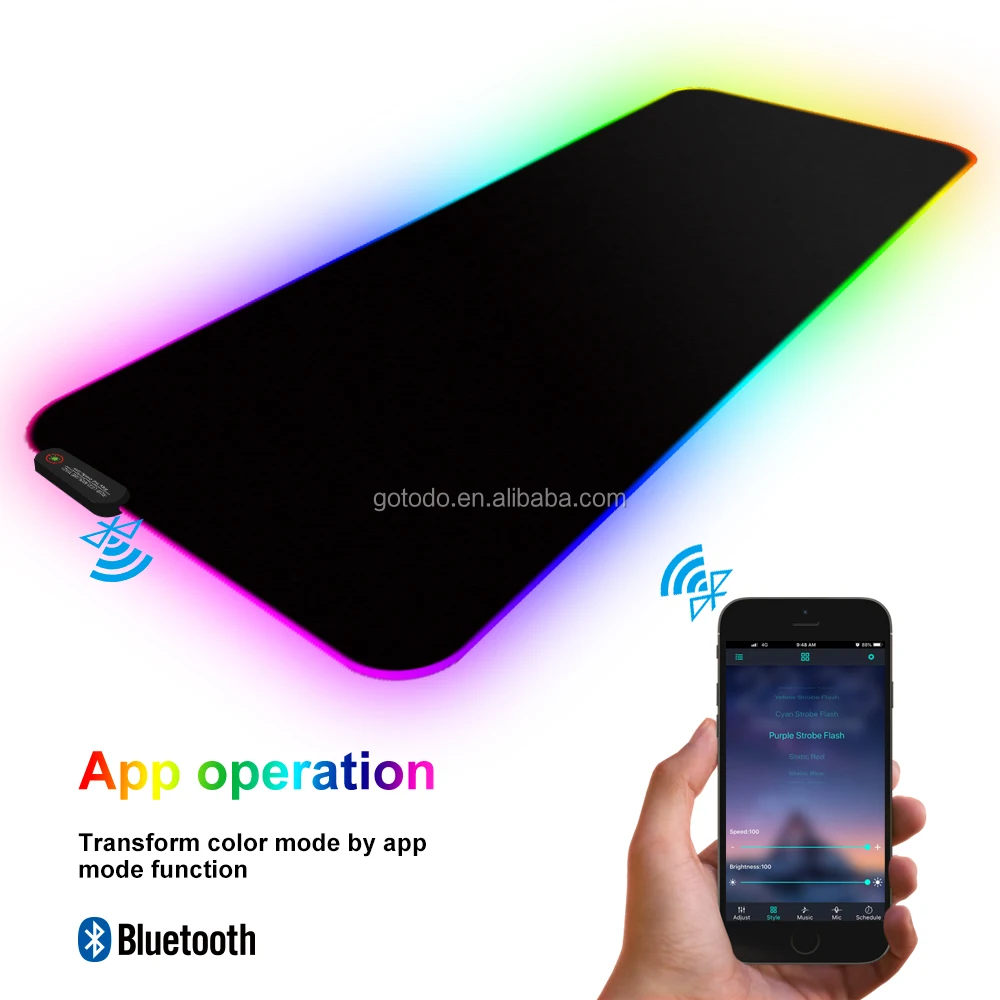 Модный беспроводной игровой коврик для мыши с rgb-подсветкой и управлением через
