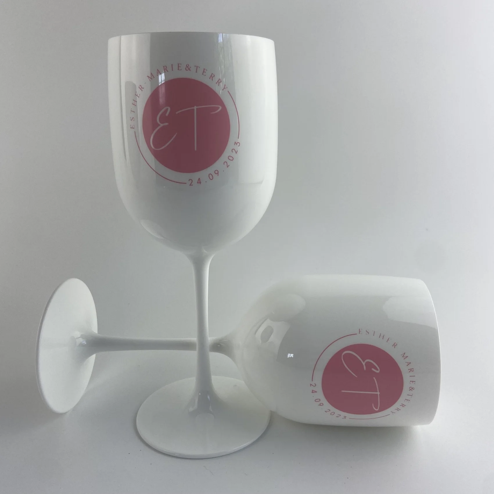 Unbreakable Reusable 16oz  Polycarbonate Plastic BLACK Wine Glasses