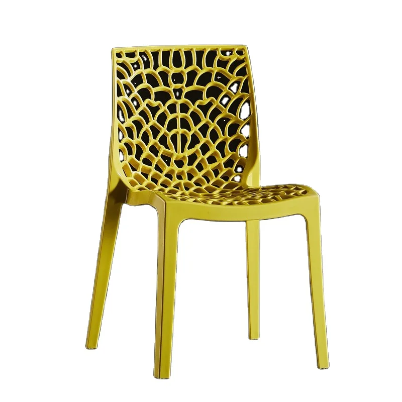 chairs Plastic Hollow-Out Geometric Style Furniture Outdoor Indoor Dining Side Chair