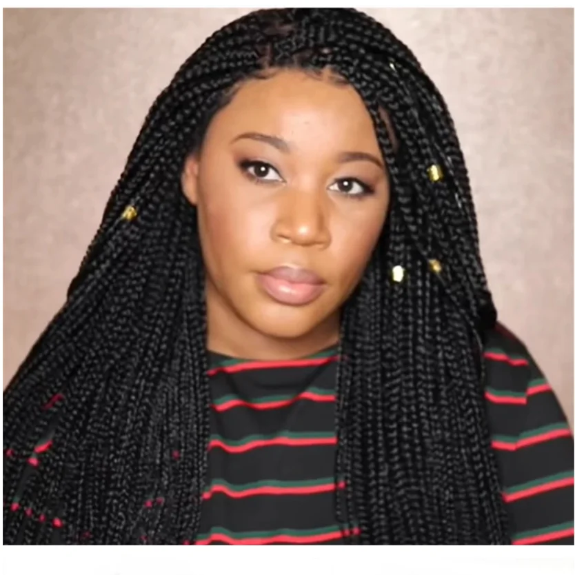 65 cm Parting Hand Braided Wigs Synthetic  for Women Twist Braids Cornrow Wigs