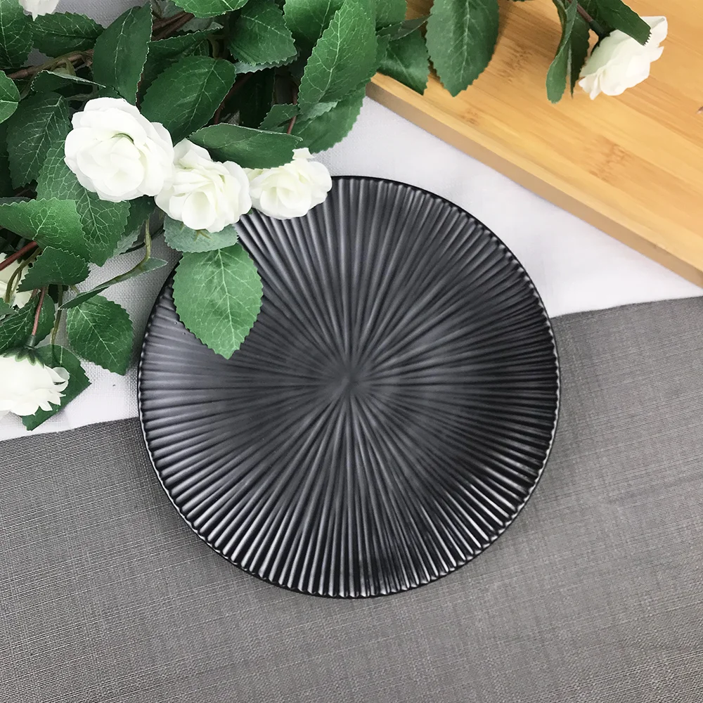 Керамическая посуда 6/8/9 5 дюймов цветные тисненые ковбойские тарелки для салата из черного стейка ужина дома ресторана