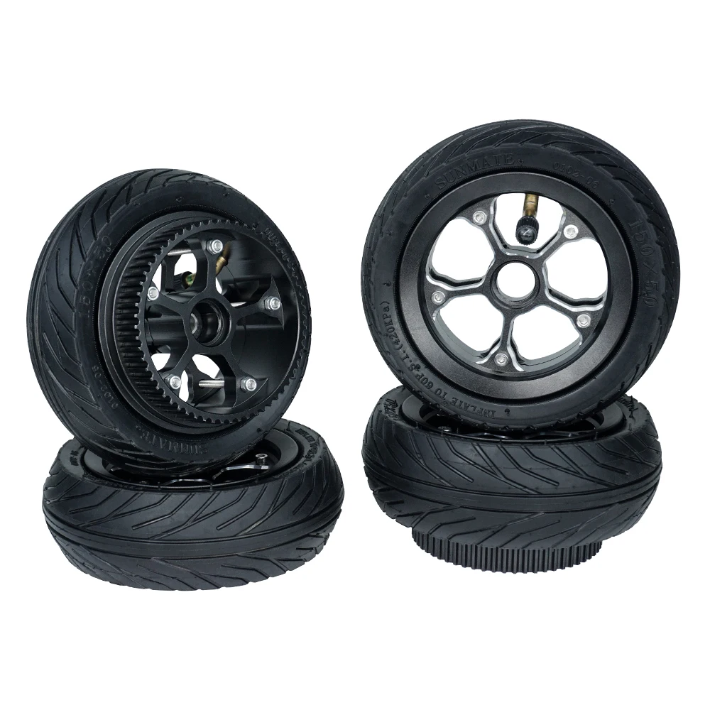 Flipsky Black 6' ATM Offroad Wheel 150x50mm Pneumatic Rubber All Terrain Mountain Wheels for skateboard/longboard/scooter