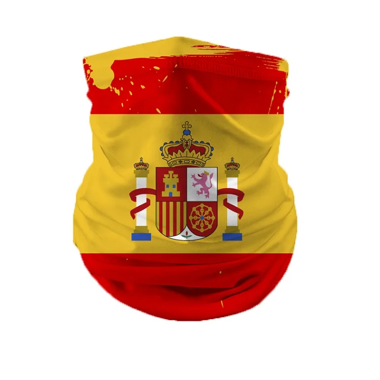 Free Custom Spain Sweden Switzerland Denmark Flag Neck Warmer Elastic Magic Neck Warmer For Camping Fishing Cycling