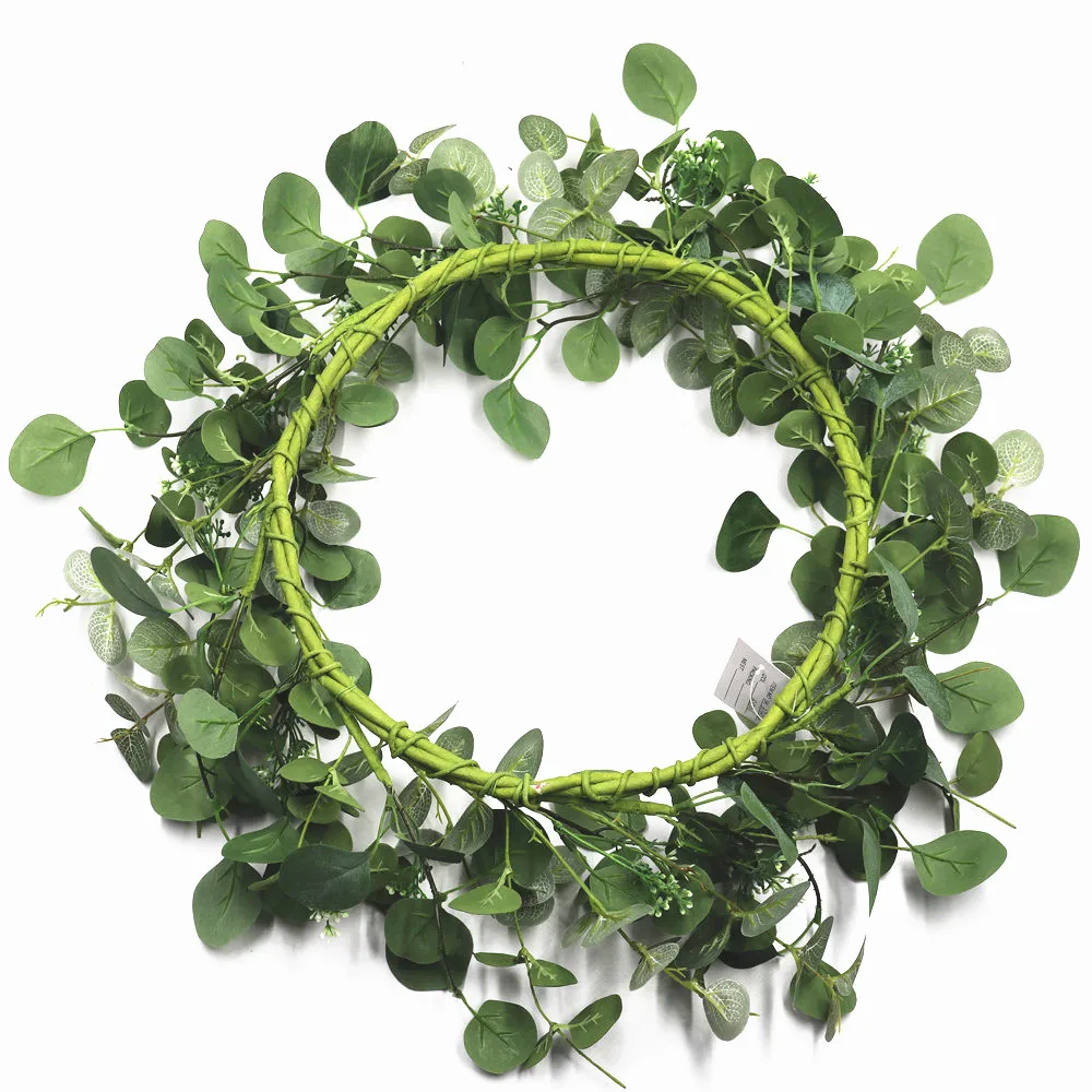 Door decoration winter eucalyptus leaves wreath artificial eucalyptus plant eucalyptus wreath