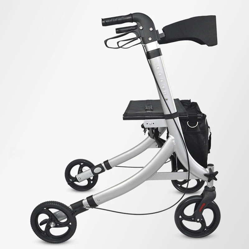 Health care elderly senior aluminum wheelchair walking aid mobility 4 wheel rollator lightweight rollator with seat