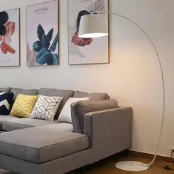 High Quality Nodic Design Curved Arm Metal Base Yellow Standing Lamps Big Arc Fish Floor Lamp