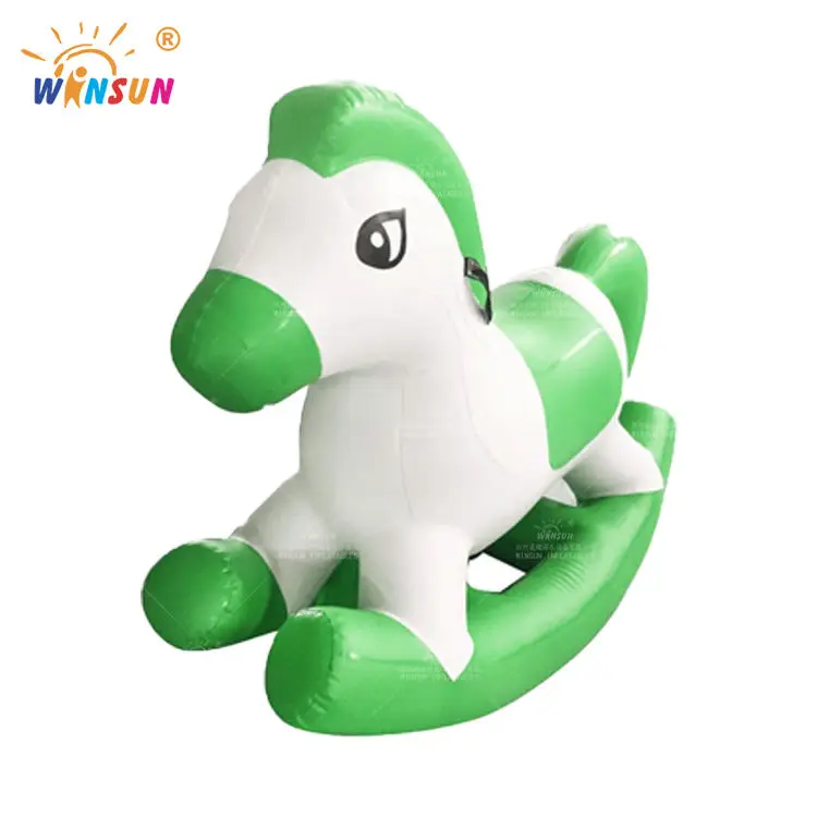 WINSUN bouncing game pvc inflatable rocking horse inflatable animal toy rocking horse for kids