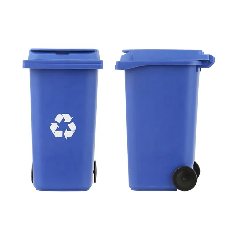 Cute Plastic Desktop Pen Holder Mini Trash Can Convenient Desktop Dustbin for Office Stationery Garbage Usage