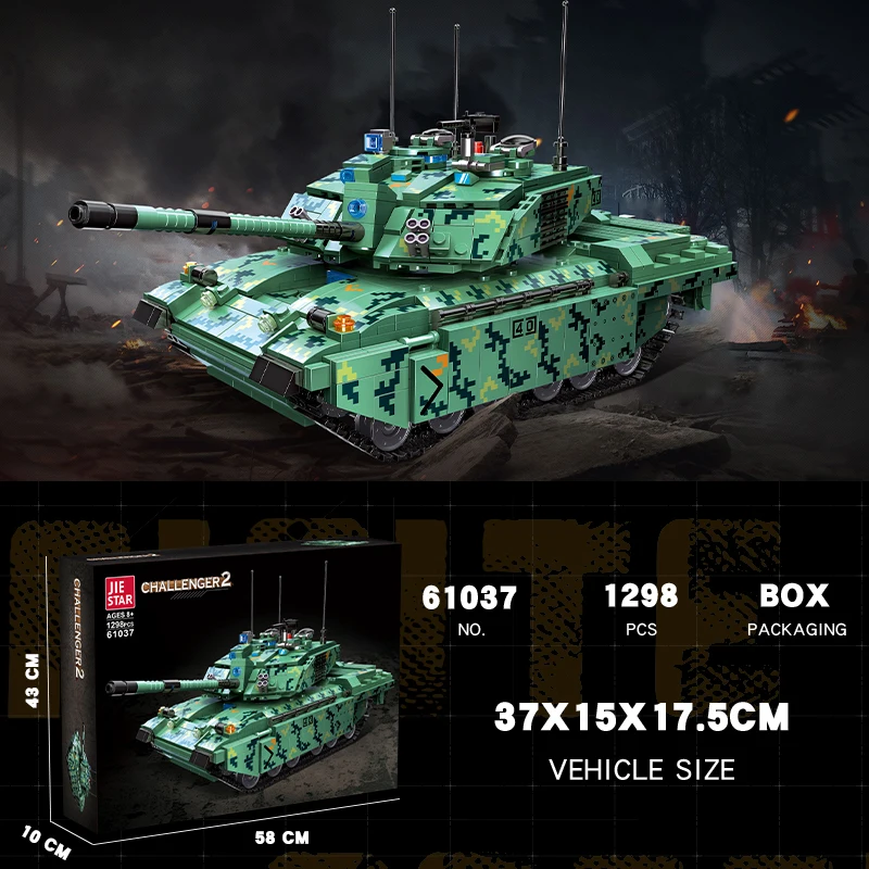 Large 3D Building Block Sets Military camouflage gun vehicle series for Kids Brain Development by Assembling Toys