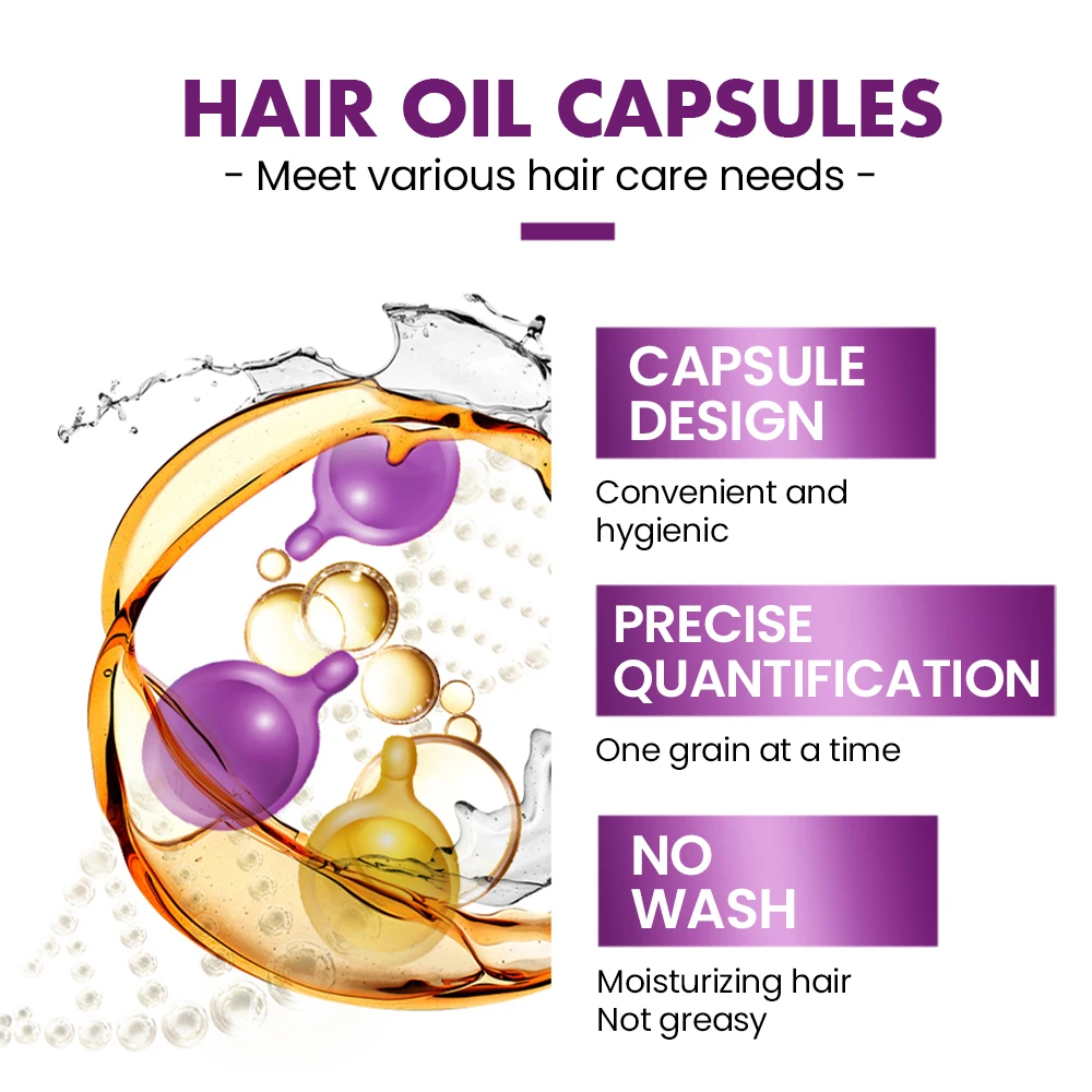 Private Label Natural Professional Salon Hair Care Treatment Growth Oil Smooth Nourishing Hair Serum Vitamin Capsules Wholesale
