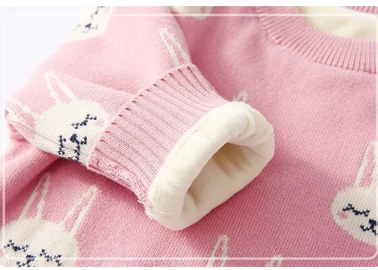 
cartoon animal jacquard thickening knit baby sweaters winter baby clothes kids pullovers 
