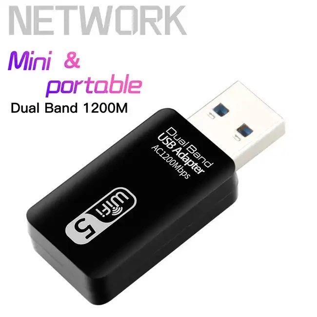 Factory price Wifi Dongle 802.11ac 1200Mbps USB Wifi Adapter For Laptops Wifi Dongle For Satellite Receiver
