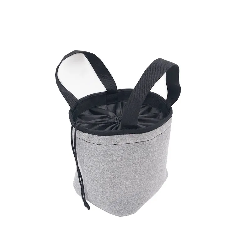 Simple Grey Thermal Insulation Cylindrical Portable Lunch cooler tote Bag for men women work luggage work backpack with cooler